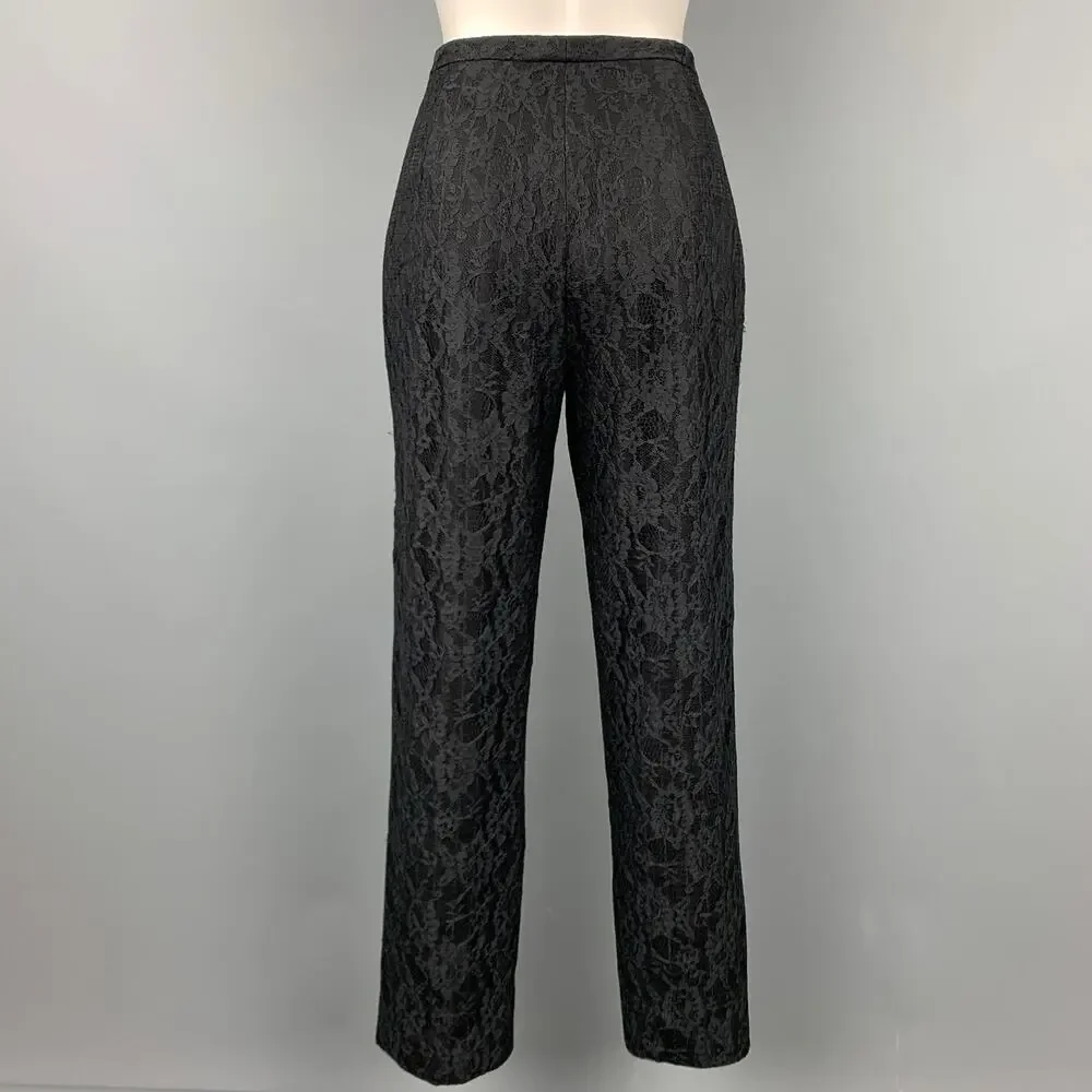 RICHARD TYLER Size 10 Black Wool Blend Lace Evening Dress Pants - Picture 2 of 3